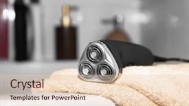  Presentation with electric resistive circuits - Theme consisting of man and towel on bathtub background and a lemonade colored foreground