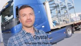  Presentation with truck driver - Theme enhanced with man and truck background and a teal colored foreground