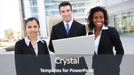  Presentation with team building - PPT layouts enhanced with man and woman business team background and a dark gray colored foreground