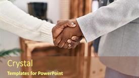  Presentation with office workers - Theme enhanced with man-and-woman-business-workers background and a  colored foreground