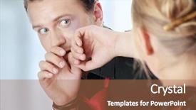  Presentation with violence woman - Audience pleasing PPT theme consisting of man and woman conflict violence backdrop and a coral colored foreground