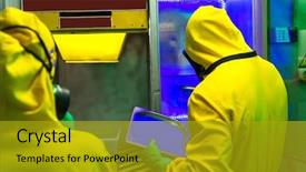  Presentation with man joined woman - Slide deck with man and woman cooking meth background and a  colored foreground