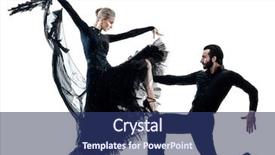  Presentation with tango - Colorful slides enhanced with man and woman couple ballroom backdrop and a ocean colored foreground