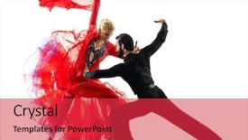  Presentation with tango - Theme having man and woman couple ballroom background and a red colored foreground
