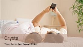  Presentation with bed - Slide set enhanced with man-and-woman-couple-lying background and a coral colored foreground