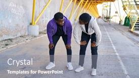  Presentation with man vs woman - Presentation enhanced with man-and-woman-couple-wearing background and a gray colored foreground