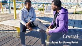  Presentation with ankle - Theme enhanced with man-and-woman-couple-wearing background and a ocean colored foreground