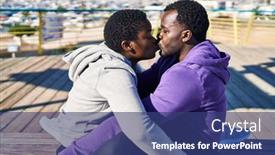  Presentation with man sitting bench - Theme enhanced with man-and-woman-couple-wearing background and a ocean colored foreground