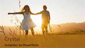  Presentation with dance - Presentation theme enhanced with man-and-woman-dance background and a  colored foreground