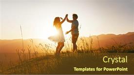  Presentation with dance - Slide deck featuring man-and-woman-dance background and a  colored foreground