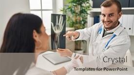  Presentation with xray - PPT layouts with man-and-woman-doctor background and a soft green colored foreground