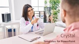  Presentation with xray - Presentation theme enhanced with man-and-woman-doctor background and a lemonade colored foreground