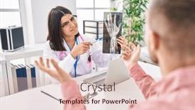  Presentation with xray - Slide set with man-and-woman-doctor background and a lemonade colored foreground