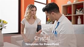  Presentation with pulse - Presentation theme enhanced with man-and-woman-doctor background and a coral colored foreground