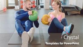  Presentation with abdominal - Slide deck featuring man-and-woman-doing-stomach background and a gray colored foreground