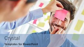  Presentation with team building - Amazing theme having man-and-woman-doing-team backdrop and a teal colored foreground