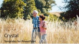  Presentation with man vs woman - Slide set enhanced with man and woman enjoying themselves background and a lemonade colored foreground