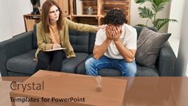  Presentation with man woman - Theme featuring man-and-woman-having-psychology background and a coral colored foreground