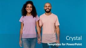  Presentation with hands-holding - Slide deck having man-and-woman-holding-hands and a  colored foreground