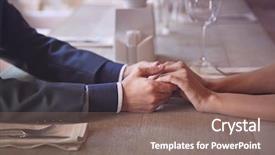 Presentation with restaurant - Cool new presentation with man and woman holding hands backdrop and a gray colored foreground