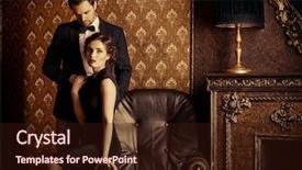  Presentation with apartments - Amazing slide set having man and woman in elegant backdrop and a wine colored foreground