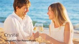  Presentation with honeymoon - Presentation consisting of smiling young mother and child background and a coral colored foreground