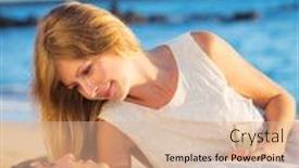  Presentation with honeymoon - Theme featuring man and woman in love couple enjoying glass of champagne on tropical beach at sunset honeymoon concept background and a lemonade colored foreground