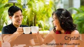  Presentation with restaurant menu bistro cafe - PPT layouts featuring body crop fitness woman jogging background and a  colored foreground.