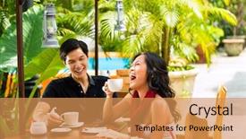  Presentation with restaurant - Cool new slides with core - toned body workout in summer backdrop and a light gray colored foreground.