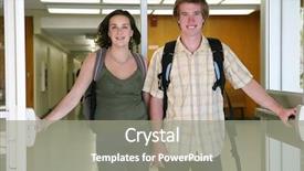  Presentation with man joined woman - PPT layouts featuring man and woman leaving school background and a gray colored foreground