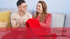  Presentation with weaving - Presentation featuring man-and-woman-mother background and a red colored foreground