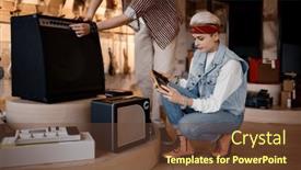  Presentation with man joined woman - Theme with man-and-woman-musicians-buying background and a tawny brown colored foreground