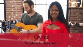  Presentation with classical music - Presentation with man-and-woman-musicians-playing background and a crimson colored foreground