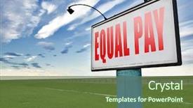  Presentation with woman rights - Cool new presentation theme with man and woman on work backdrop and a tawny brown colored foreground