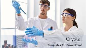  Presentation with pipette - Presentation having man-and-woman-partners-wearing background and a light blue colored foreground