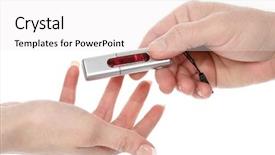  Presentation with man joined woman - Amazing presentation theme having man and woman passing usb backdrop and a white colored foreground