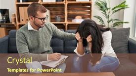  Presentation with psychology depression - PPT theme with man-and-woman-psychology background and a coral colored foreground