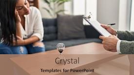  Presentation with psychology - Presentation theme enhanced with man-and-woman-psychology background and a coral colored foreground