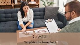  Presentation with psychology - PPT layouts featuring man-and-woman-psychology background and a coral colored foreground