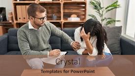  Presentation with psychology depression - Presentation design having man-and-woman-psychology background and a coral colored foreground