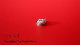  Presentation with gold diamond - Audience pleasing slide deck consisting of man-and-woman-s-wedding backdrop and a crimson colored foreground