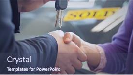  Presentation with shaking hands - Slide deck consisting of man-and-woman-shaking-hands background and a ocean colored foreground