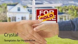  Presentation with shaking hands - Beautiful PPT layouts featuring man and woman shaking hands backdrop and a coral colored foreground