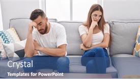  Presentation with stressed - Slides enhanced with man-and-woman-stressed background and a ocean colored foreground