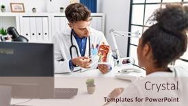  Presentation with otolaryngology - PPT theme having man-and-woman-wearing-doctor background and a  colored foreground