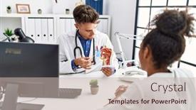  Presentation with otolaryngology - Presentation theme consisting of man-and-woman-wearing-doctor background and a soft green colored foreground