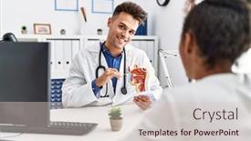  Presentation with otolaryngology - Presentation consisting of man-and-woman-wearing-doctor background and a soft green colored foreground