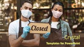  Presentation with medical sign - PPT layouts with man-and-woman-wearing-medical background and a tawny brown colored foreground
