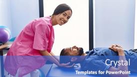 Presentation with reiki - Slide set with man-and-woman-wearing-physiotherapist background and a teal colored foreground