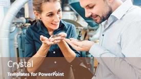  Presentation with coffee - Slide deck featuring man-and-woman-with-freshly background and a tawny brown colored foreground